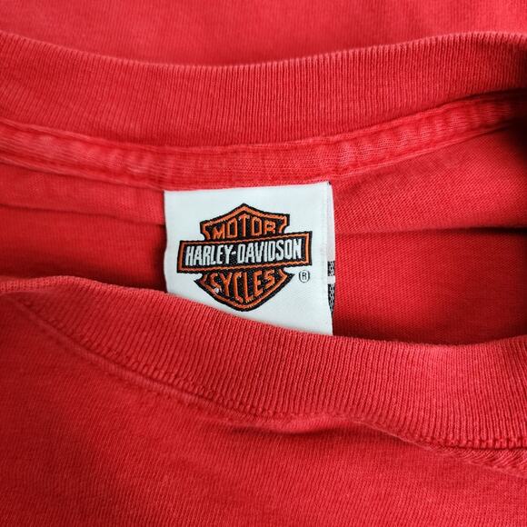 Harley-Davidson 2005 Live To Ride Red Dual Sided Short Sleeve Tee Men's Size L - Picture 5 of 6